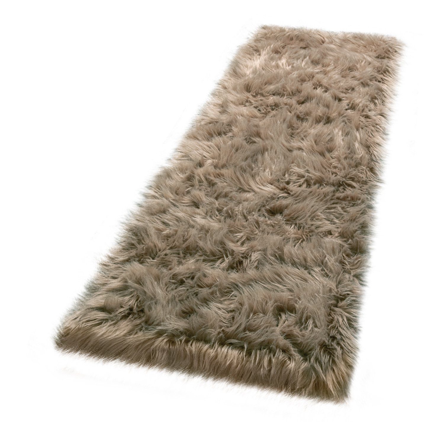 Fellteppich Wohnzimmer Hochflor Teppich Kunst-Fell Design, TT Home, rund, Höhe: 64 mm