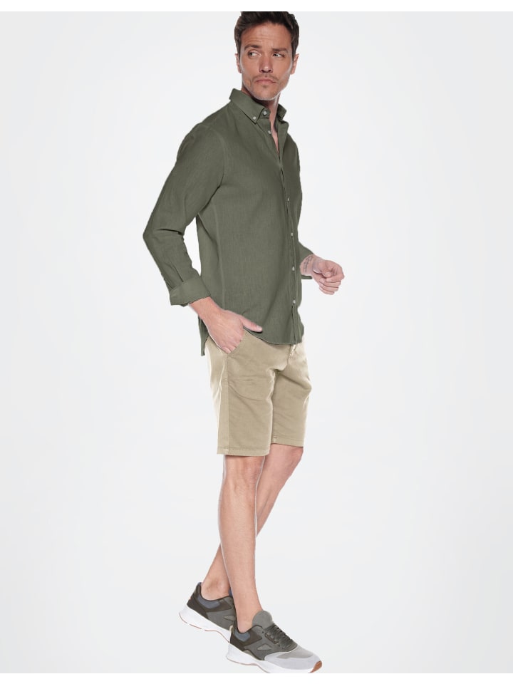Steffen Klein Leinenhemd Tailored Fit in khaki günstig kaufen