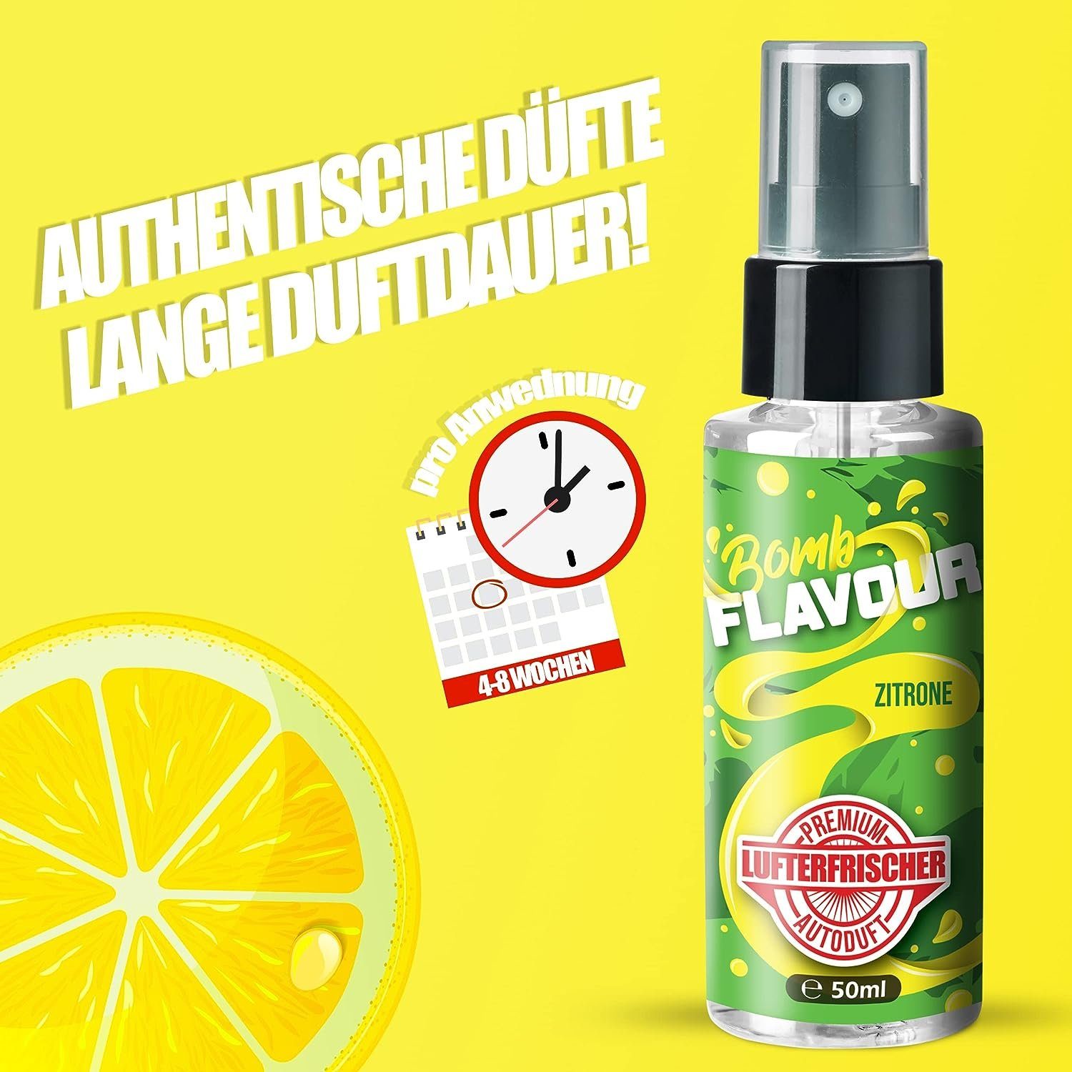 ShinyChiefs Raumduft Flavour Bomb - ZITRONE 50ml Premium Lufterfrischer Auto (1-St)