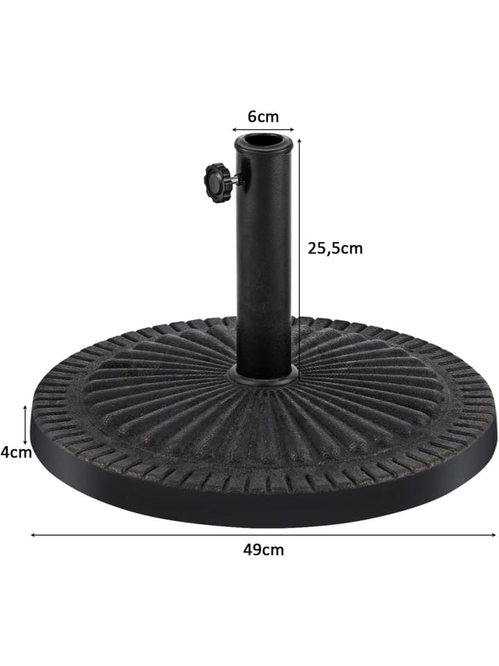 COSTWAY Sonnenschirmständer Φ49cm in Schwarz günstig kaufen onesize