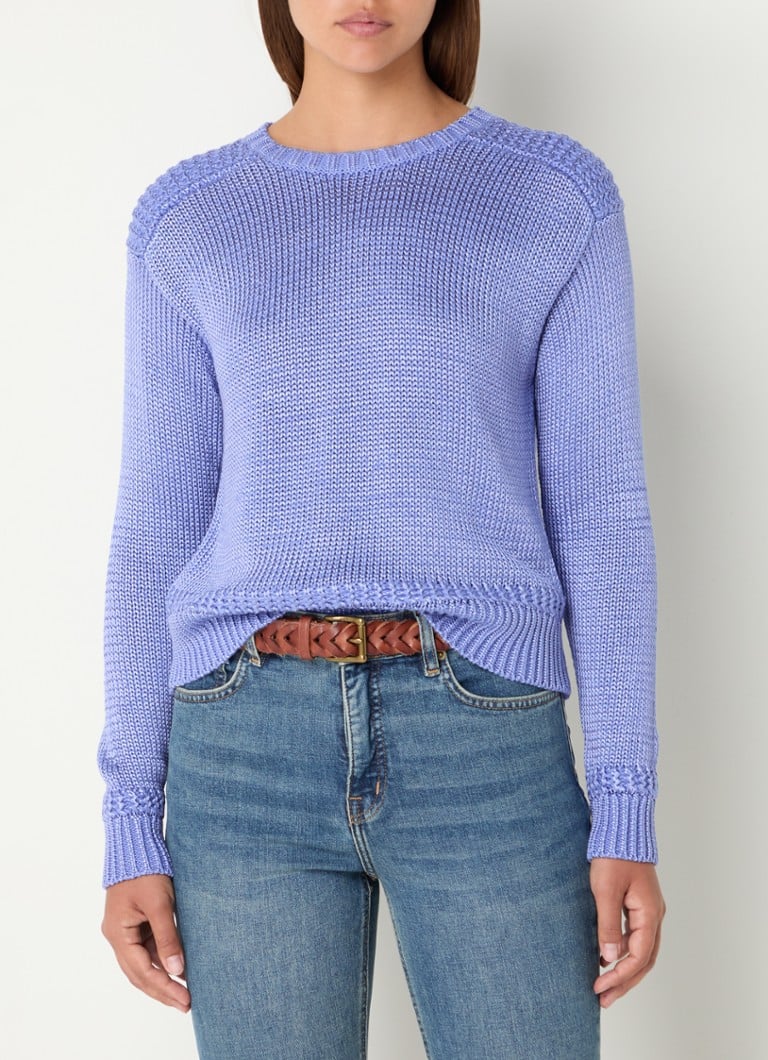 Pulover Ralph Lauren cu tricotaj gros și finisaj strălucitor