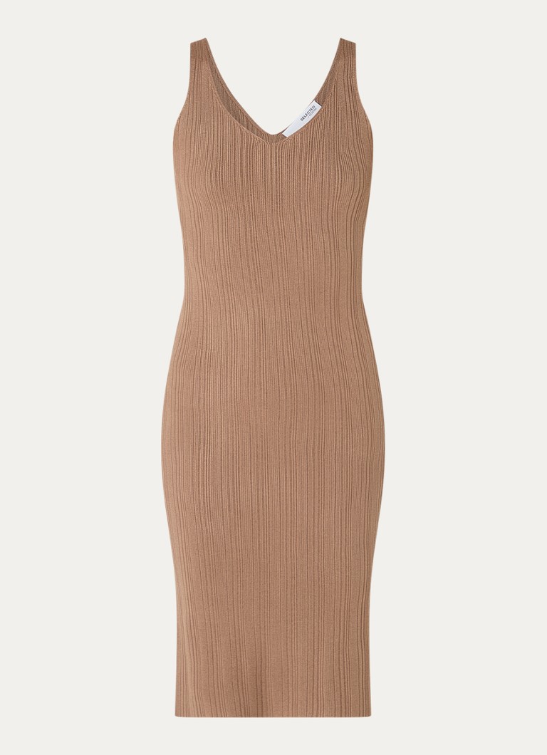 Vestido midi elástico acanalado para mujer de Trixie Selected