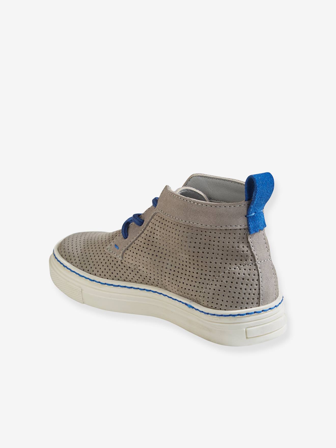 Bottines chukka garçon en cuir gris