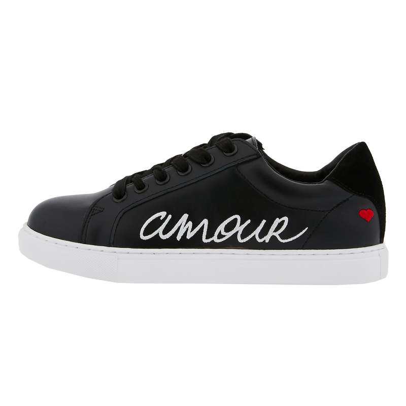Baskets en cuir Simone amour noir