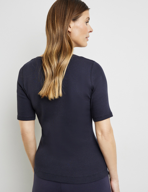 T-Shirt mit Rippstruktur