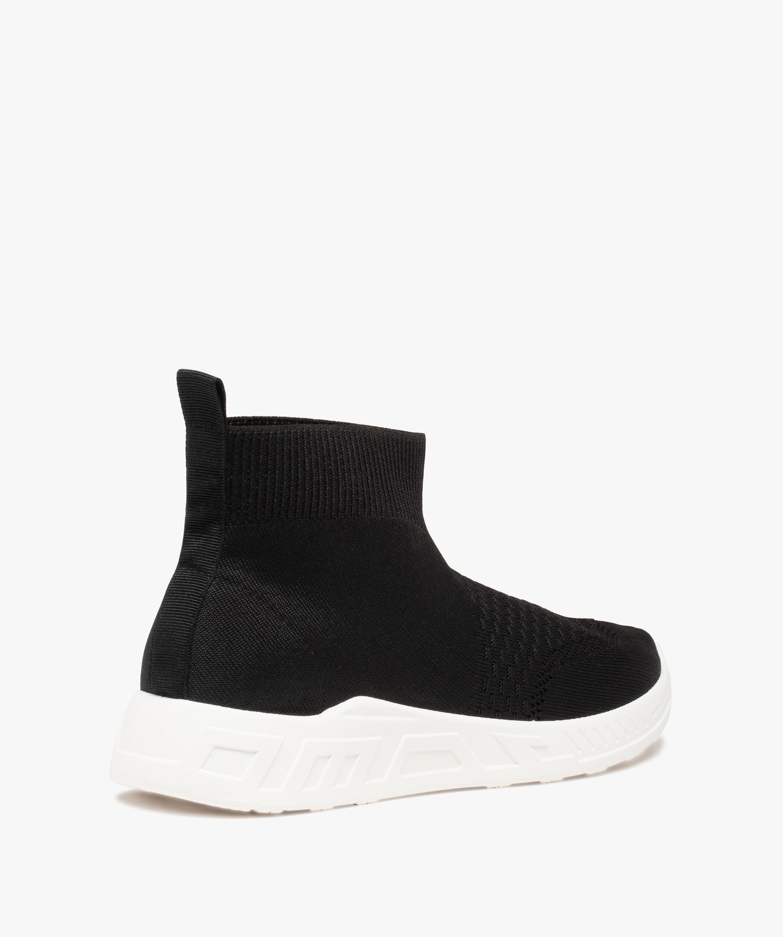 Baskets femme mid-cut en maille unie style chaussettes noir | GEMO