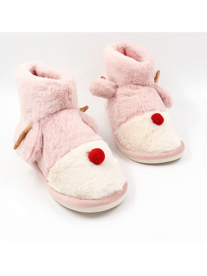 Confly Hausschuhe in Rosa/ Creme günstig kaufen