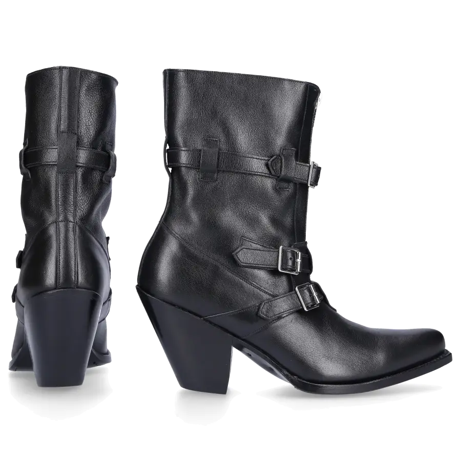 Celine - Bikerstiefel MEDIUM BOOT Zierschnalle schwarz - schwarz