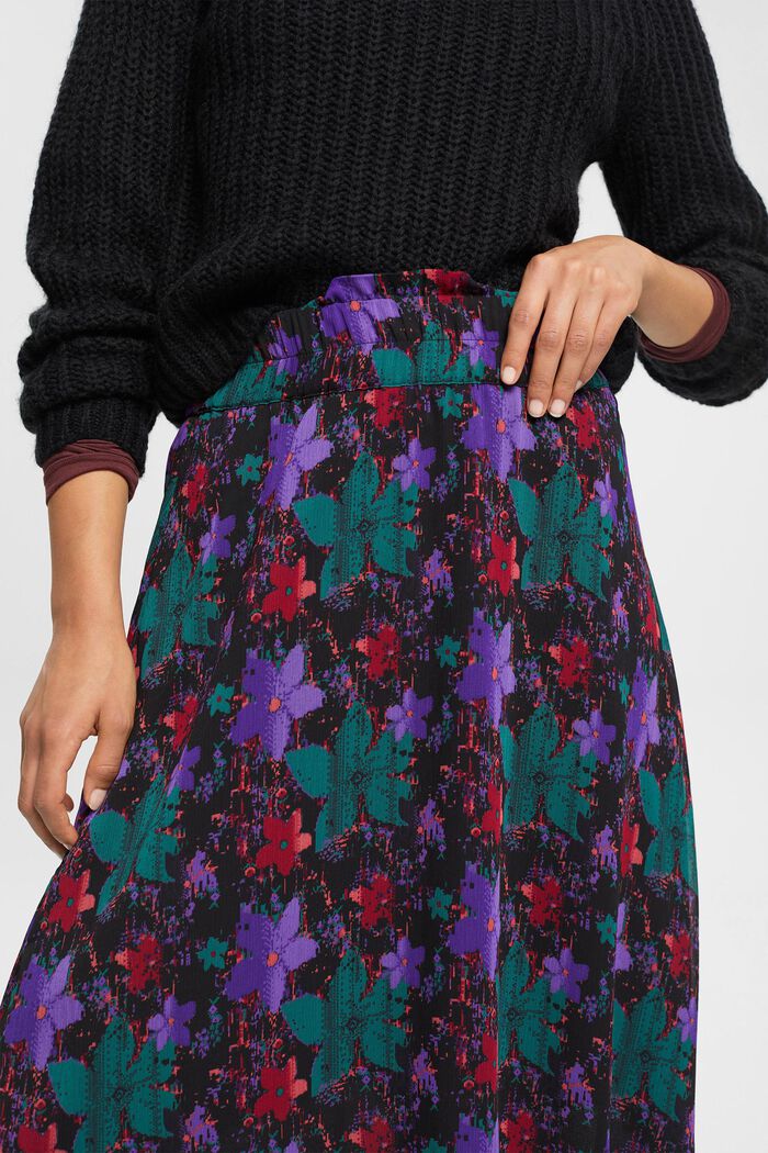 Gemusterter Midirock aus Chiffon