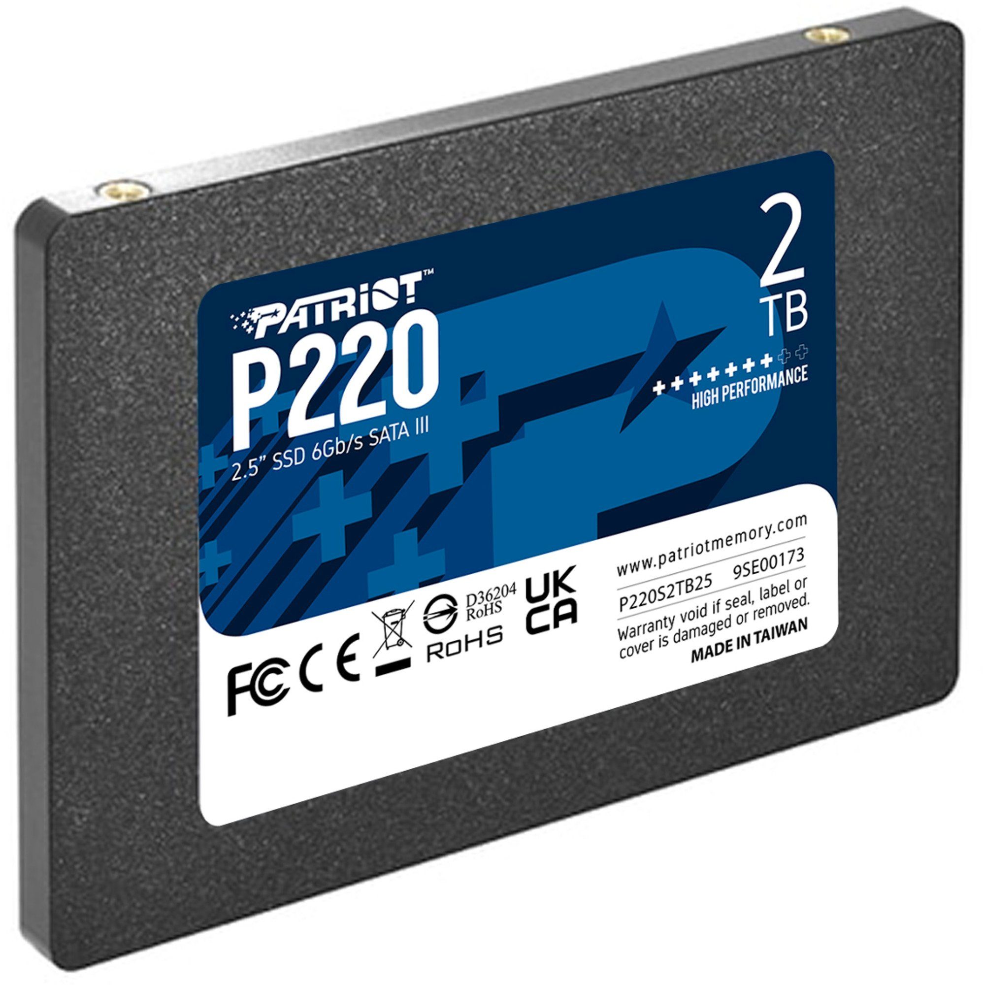 Patriot Patriot P220 2 TB, SSD, (SATA III 6 Gb/s, 2,5) SSD-Festplatte