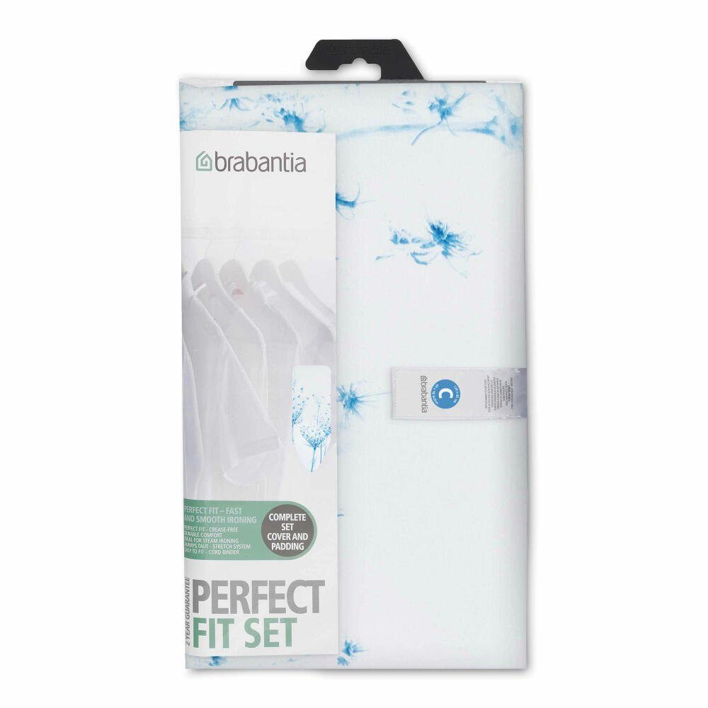 Brabantia Bügelbrettbezug Baumwollbezug 4 mm Schaumstoff + Filz, 124 x 45 cm
