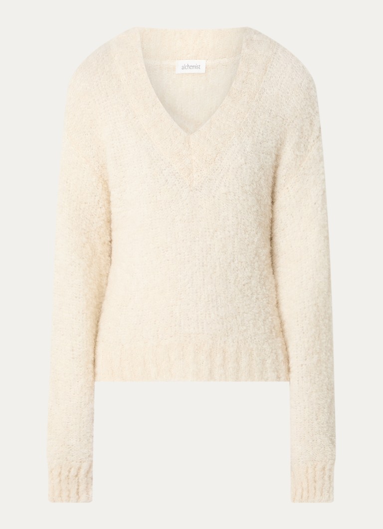 Pulover Alchemist Mace din amestec de alpaca cu decolteu în V