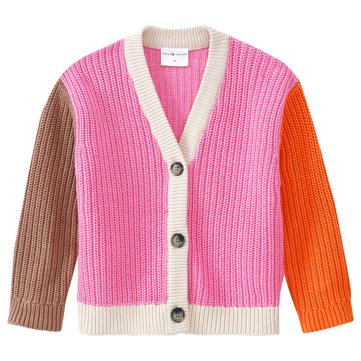Mädchen Strickjacke mit Flächenteilern