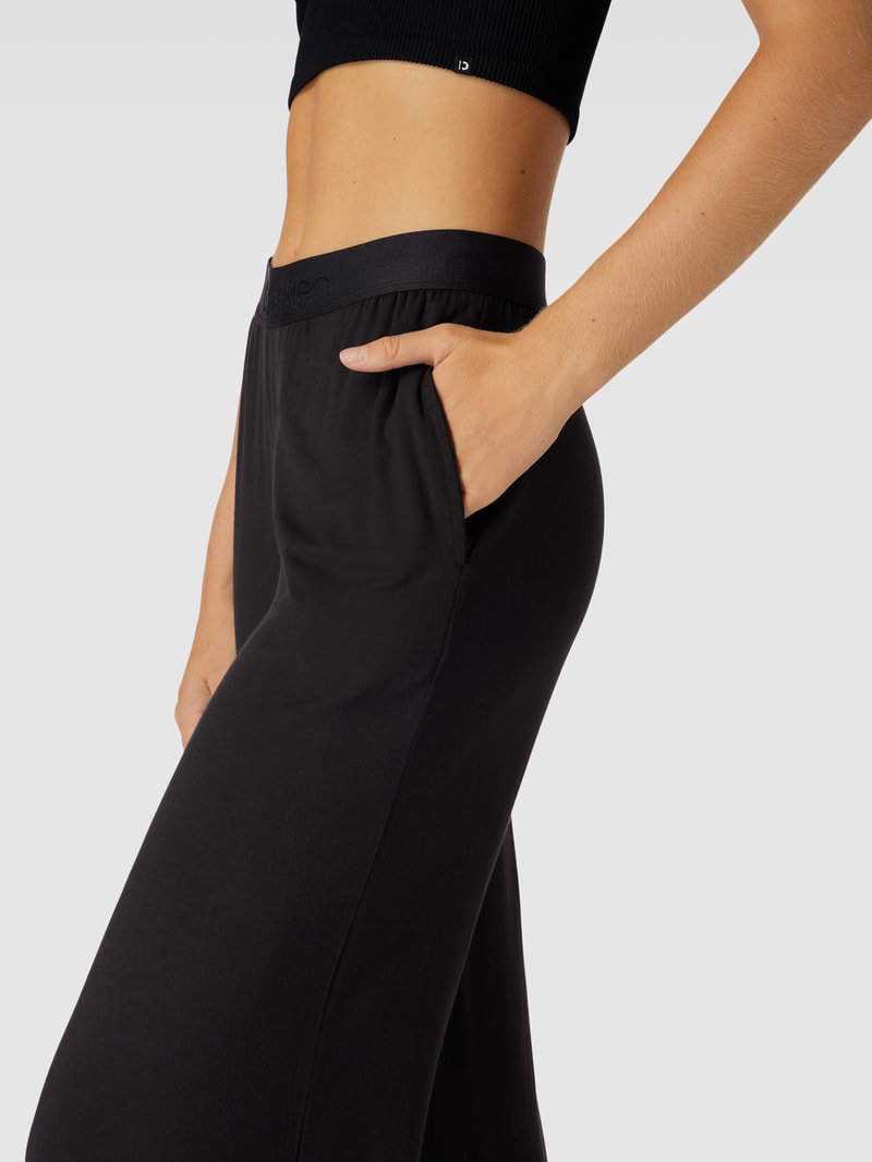 Pyjama-Hose mit elastischer Logo-Bund Modell 'INTRINSIC' in schwarz