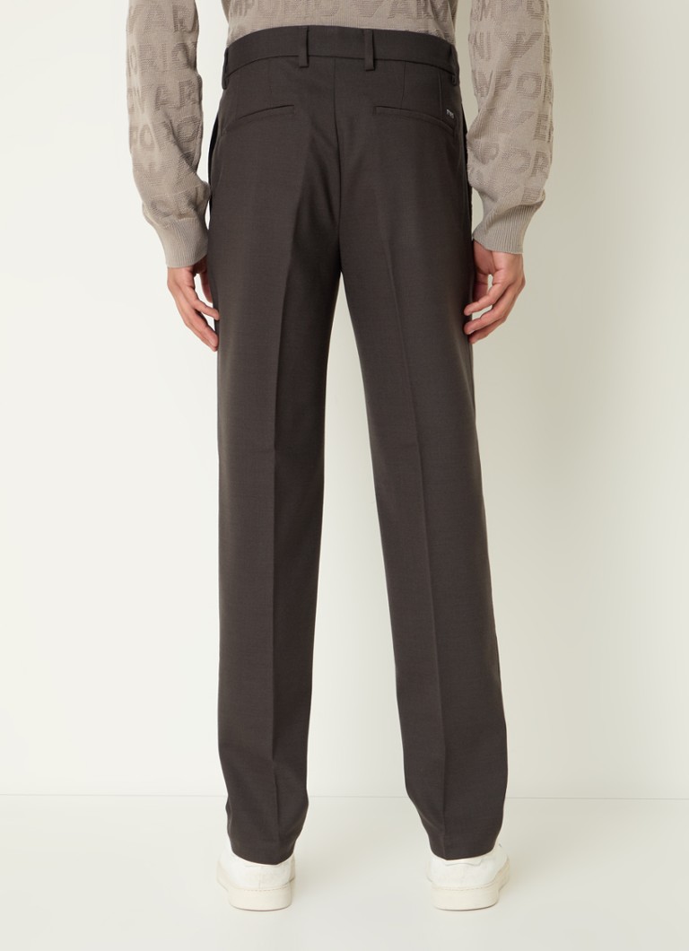 Emporio Armani straight-fit trousers in virgin wool blend with side pockets