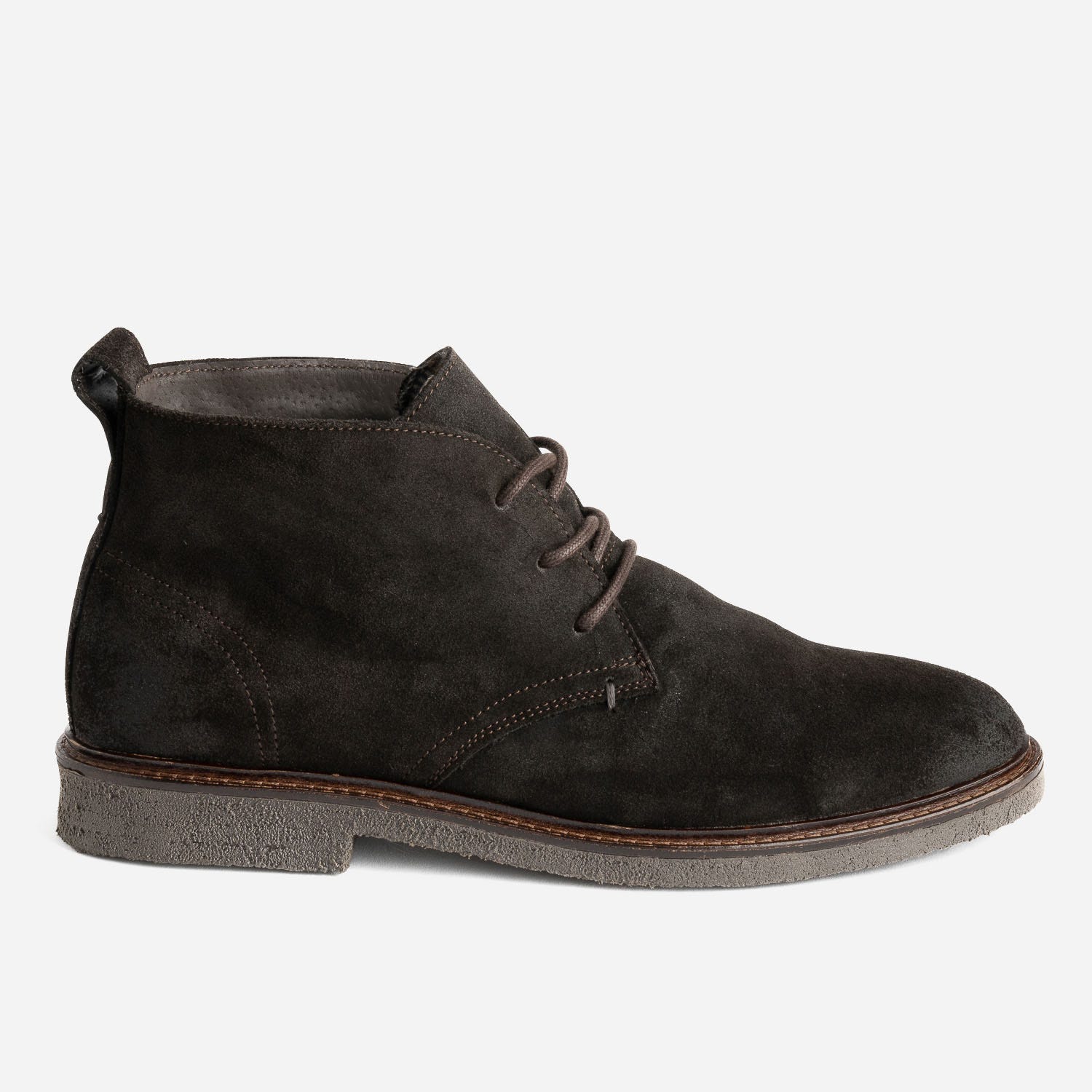 Desert boots marron foncé éco-conçu en cuir velours