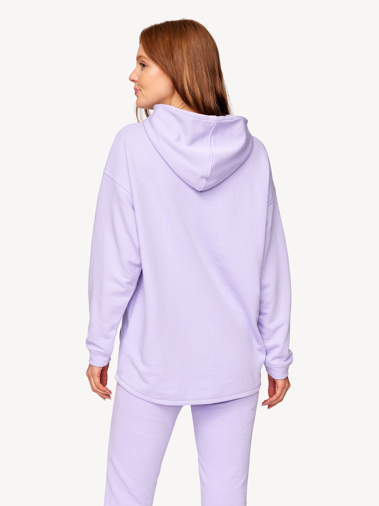 Sweat oversize à capuche - mauve