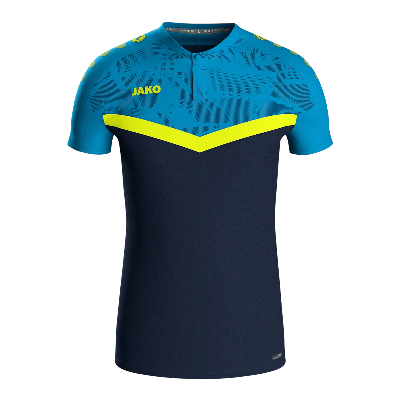 JAKO Iconic Poloshirt Blau Gelb F914