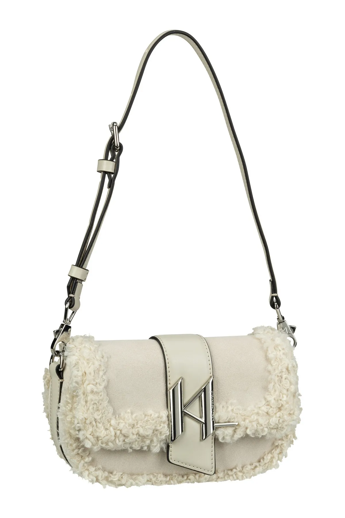 Karl Lagerfeld  Schultertasche K/Saddle SP SM SHB Wildleder Shearling