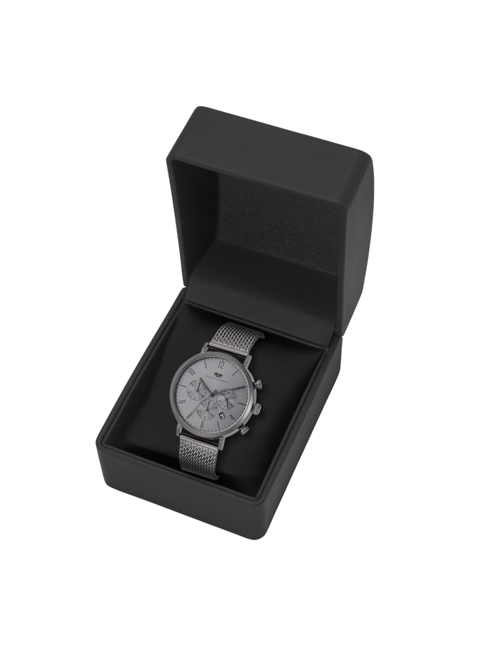 Rhodenwald & Söhne Herren Chronograph grau Edelstahl grau in grau günstig kaufen 21,5 cm