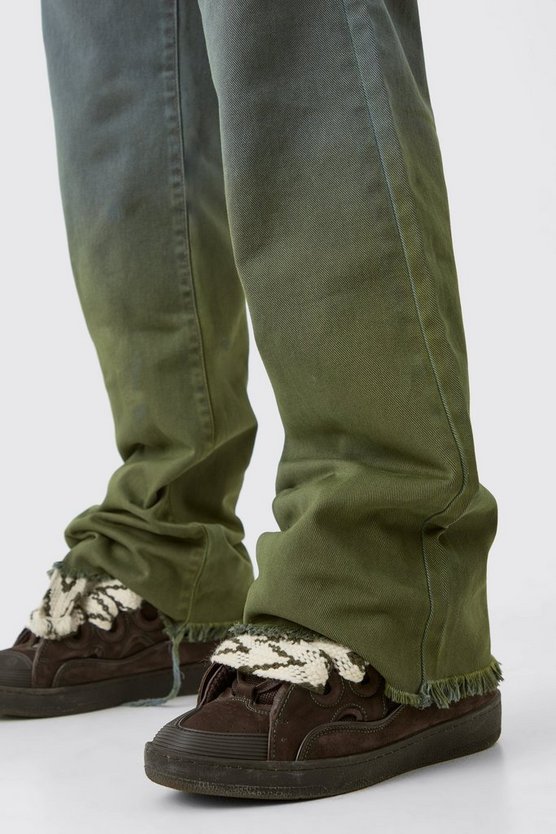 Tall lockere Twill-Schlaghose mit Farbverlauf