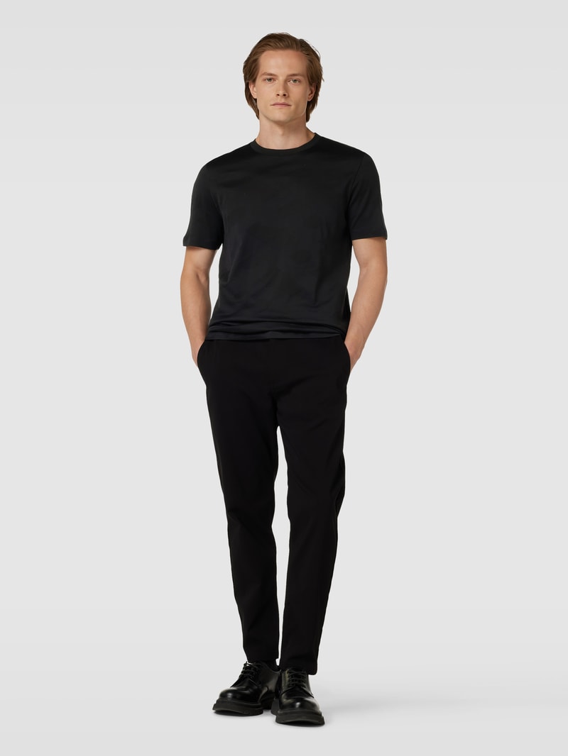 T-Shirt mit Strukturmuster Modell 'Tiburt' in schwarz
