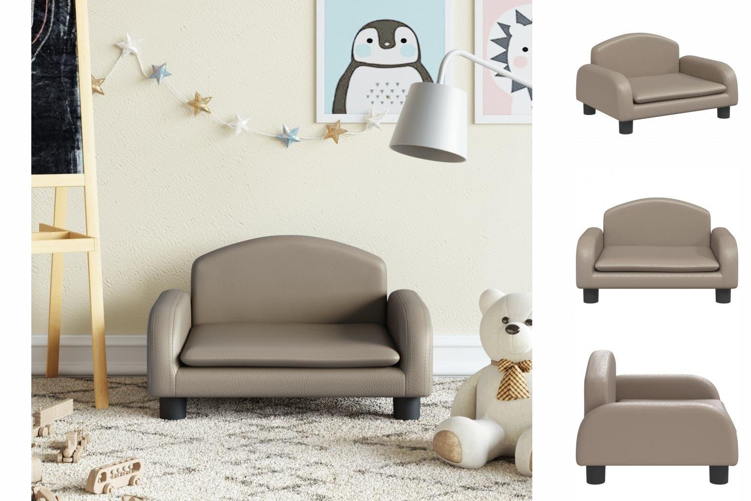 vidaXL Kindersofa Kindersofa Cappuccino-Braun 50x40x30 cm Kunstleder Kindercouch Kinderm