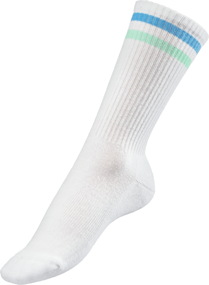 Crew Socken mit Ringeln, weiß & grün, Gr. 39-42, 1 St