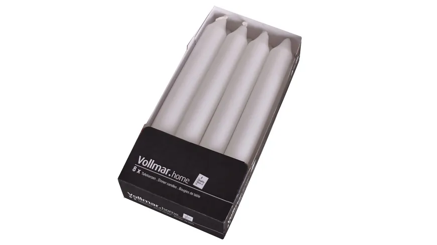 Vollmar Tafelkerzen 17,5cm 8er Pack weiß