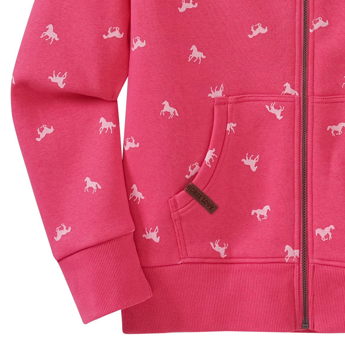 Mädchen Sweatjacke mit Pferde-Allover