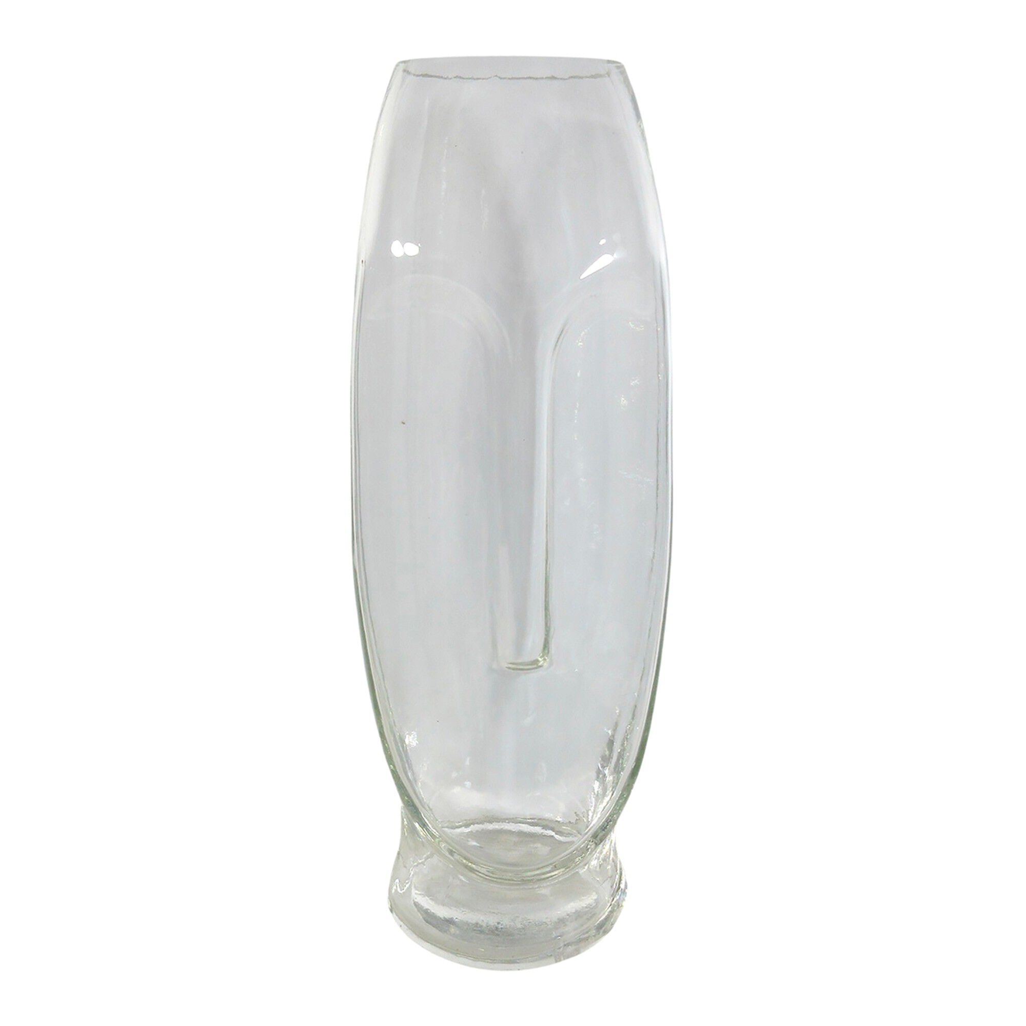 Vase en verre, forme visage