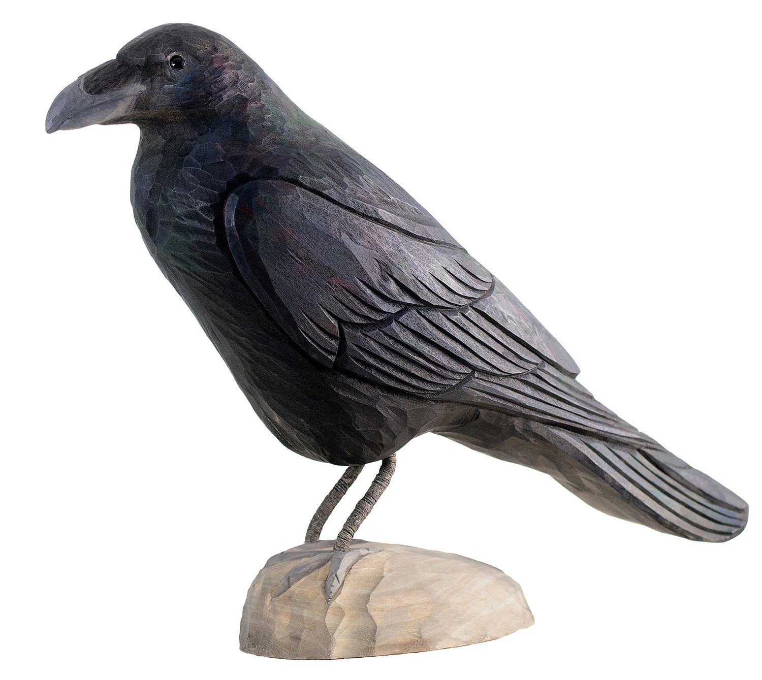 Wildlife Garden Dekofigur Decobird Rabe handgeschnitzt Höhe 36,0 cm, Holz (Linde)