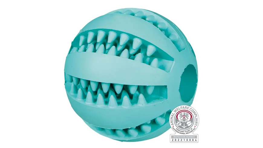 Trixie DentaFun Mintfresh Baseball Naturgummi ø 5 cm Hunde Spielzeug zur Zahnpflege