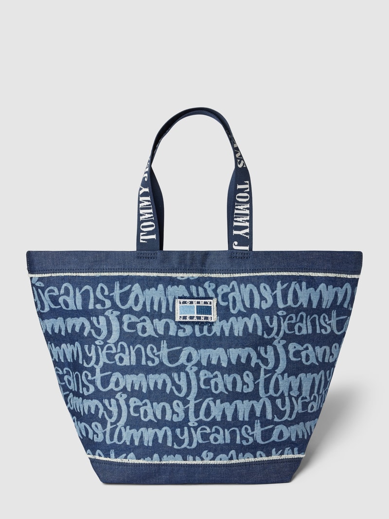 Shopper mit Logo-Stitching Modell 'HERITAGE' in jeans
