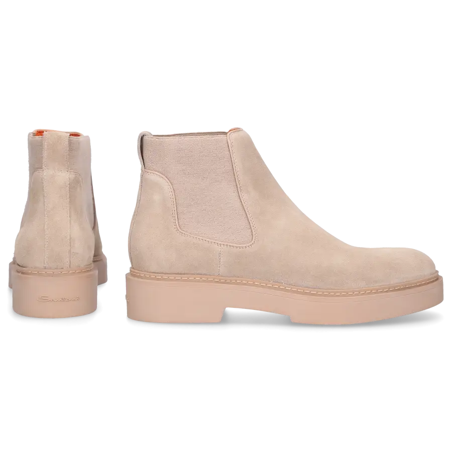 Santoni - Chelsea Boots 58932 Veloursleder - beige