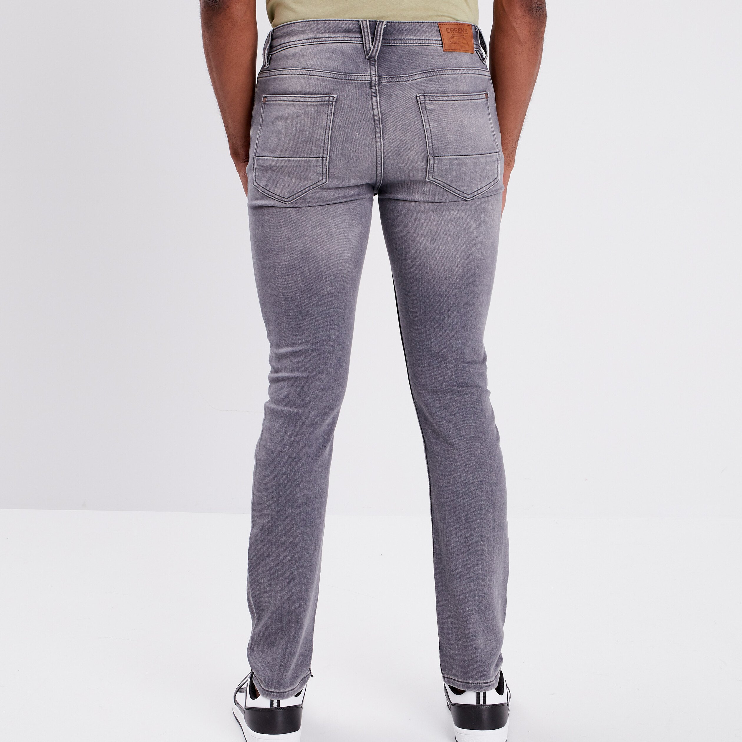 Jeans slim stretch Creeks denim gris homme | La Halle