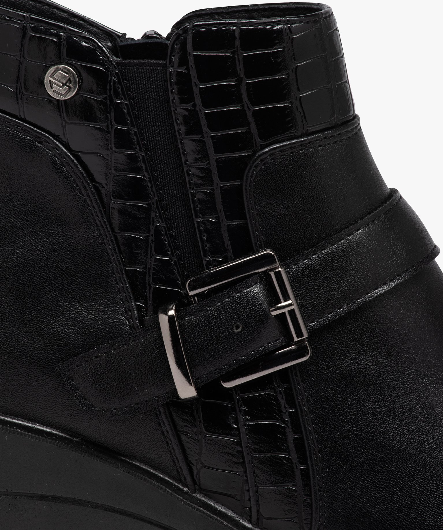 Boots confort avec bride à boucle femme noir | GEMO