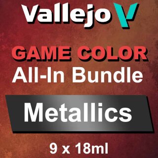 Vallejo Game Color Metallic: All-in Bundle (9 x 18 ml)