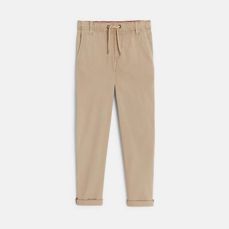 Pantalon large à enfiler beige garçon