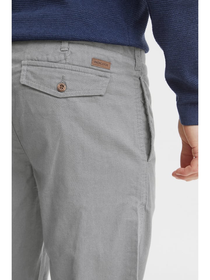INDICODE Leinenhose IDIves 60017MM lange Hose mit Tunnelzug am Bund in hellgrau günstig kaufen