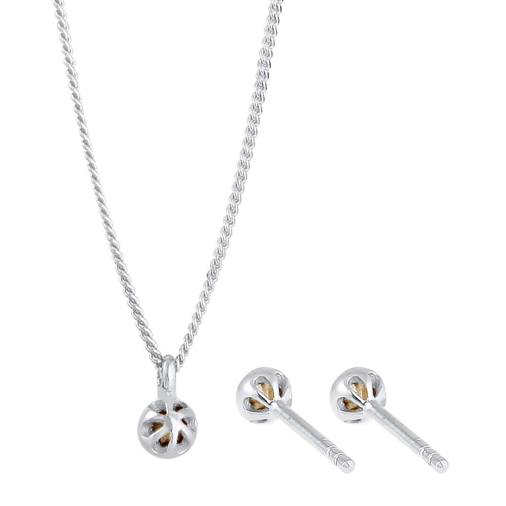 Elli Elli Ensemble de Bijoux Femmes Basique Solitaire Pendentif Set Clous d'oreilles a Bijoux