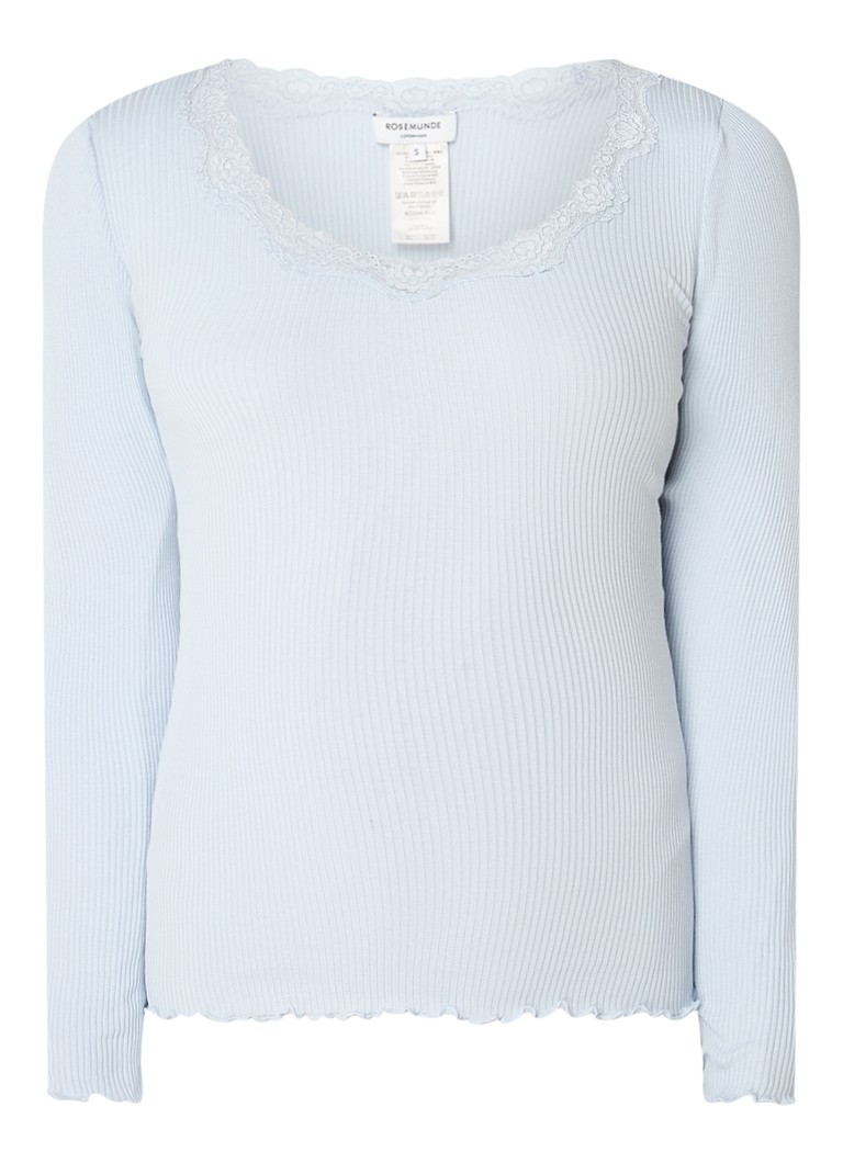 Camicia a maniche lunghe Rosemunde Babette in misto seta con dettagli in pizzo