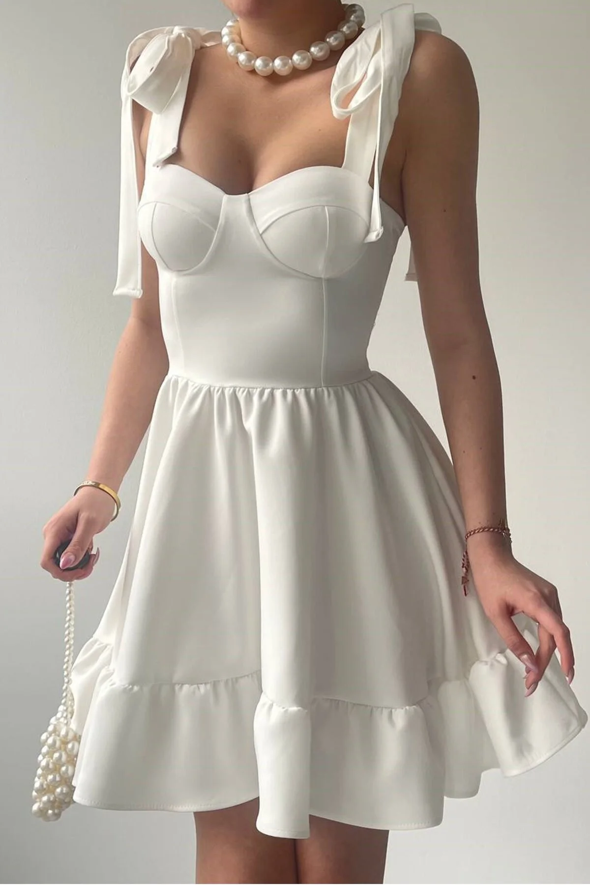 bayansepeti  Kleid - Weiß - A-Linie