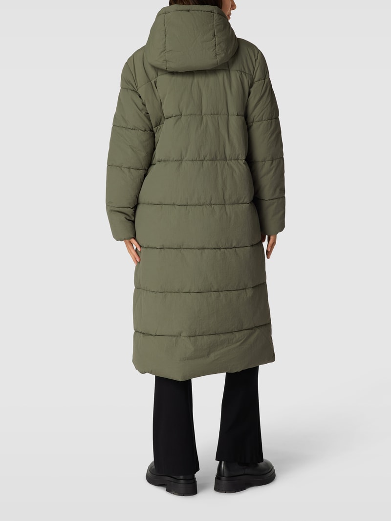Steppmantel mit Kapuze in khaki