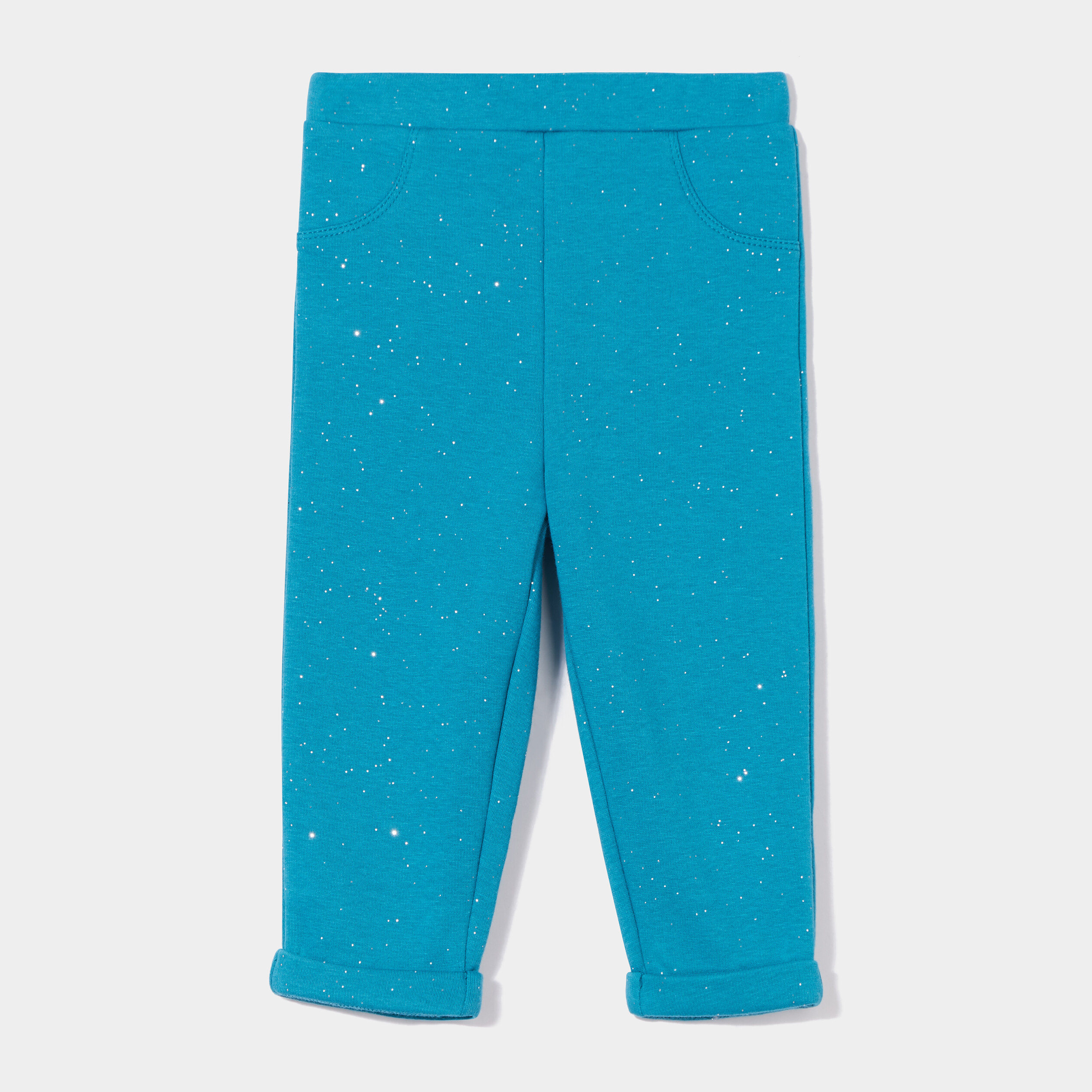 Pantalon doublé à paillettes vert turquoise bébé fille | La Halle