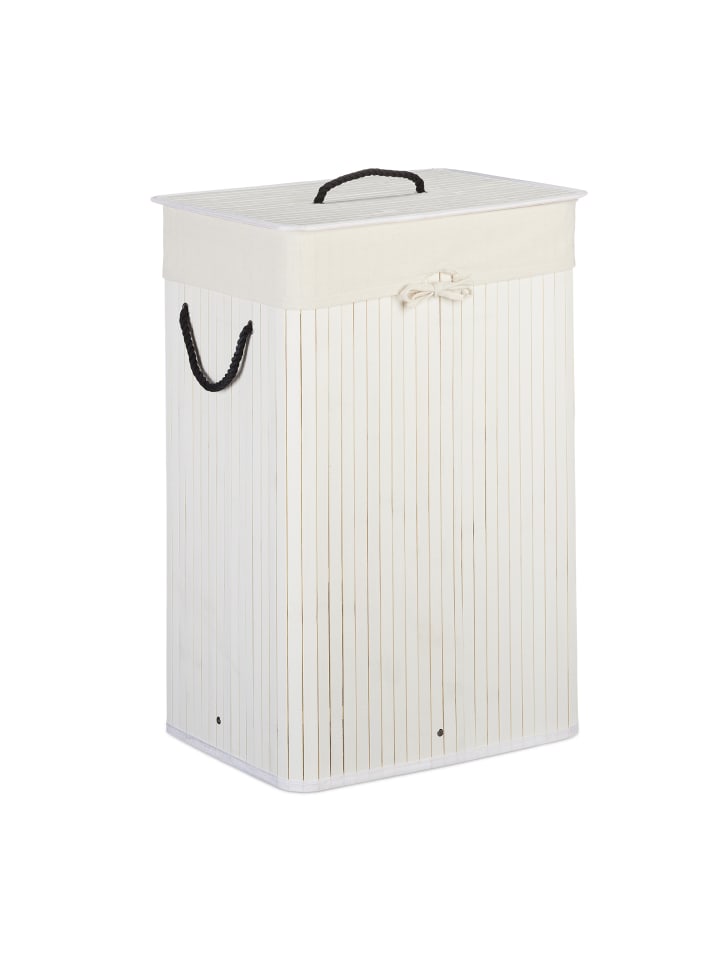 relaxdays 2 x Wäschekorb in Weiß - 80 l günstig kaufen onesize