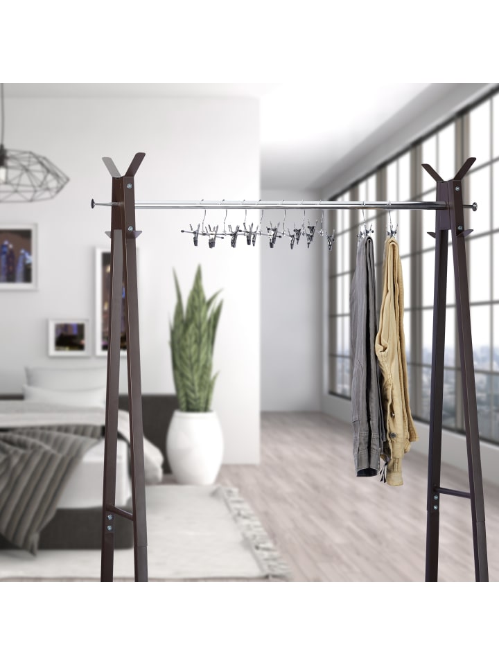relaxdays 10er Hosenbügel Set in Silber/Schwarz günstig kaufen onesize