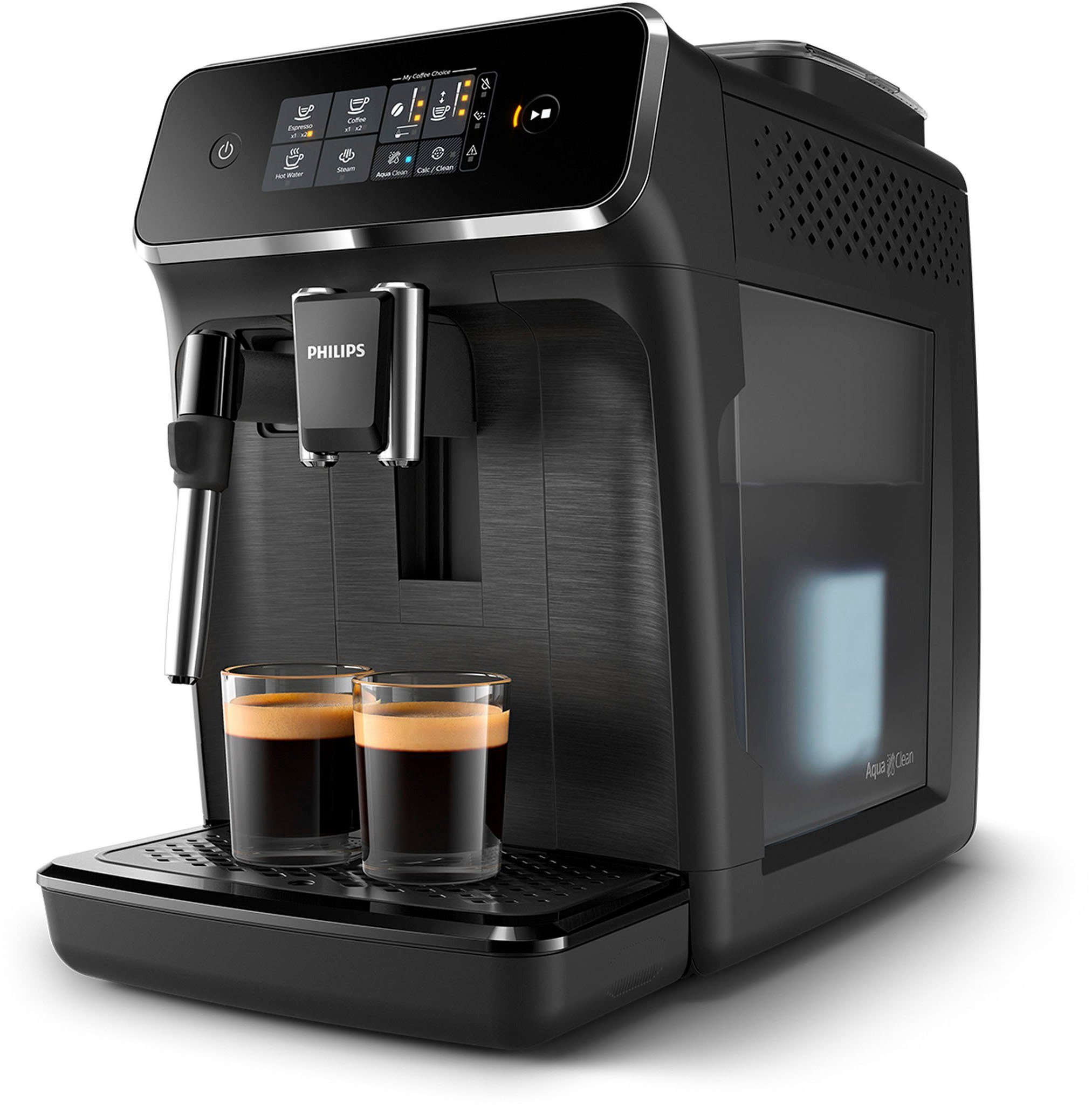 Philips Kaffeevollautomat 2200 Serie EP2220/10, für 2 Kaffeespezialitäten und anpassbarer Aromastärke, mattschwarz