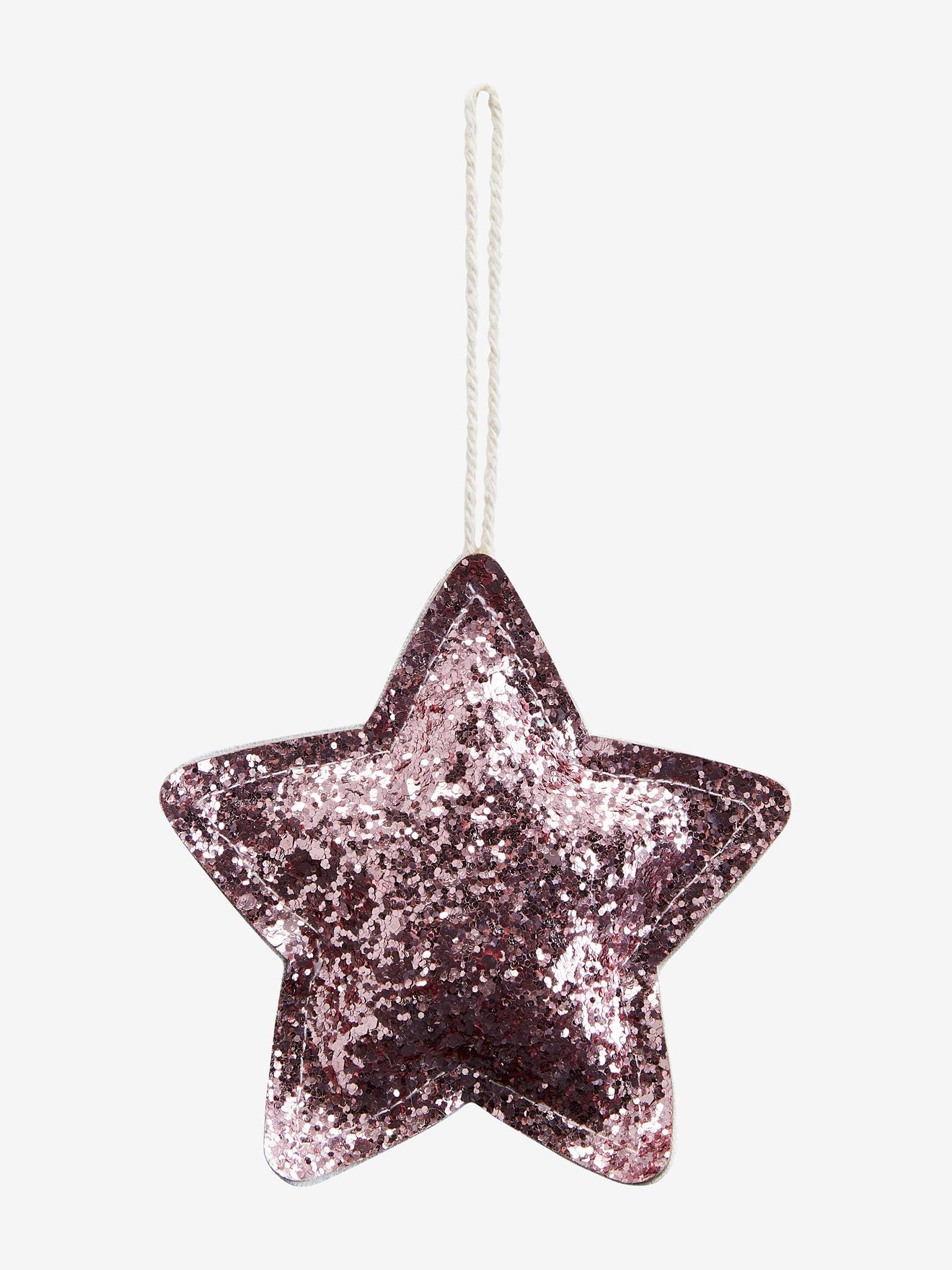 Lot de 4 décorations de Noël glitter rose