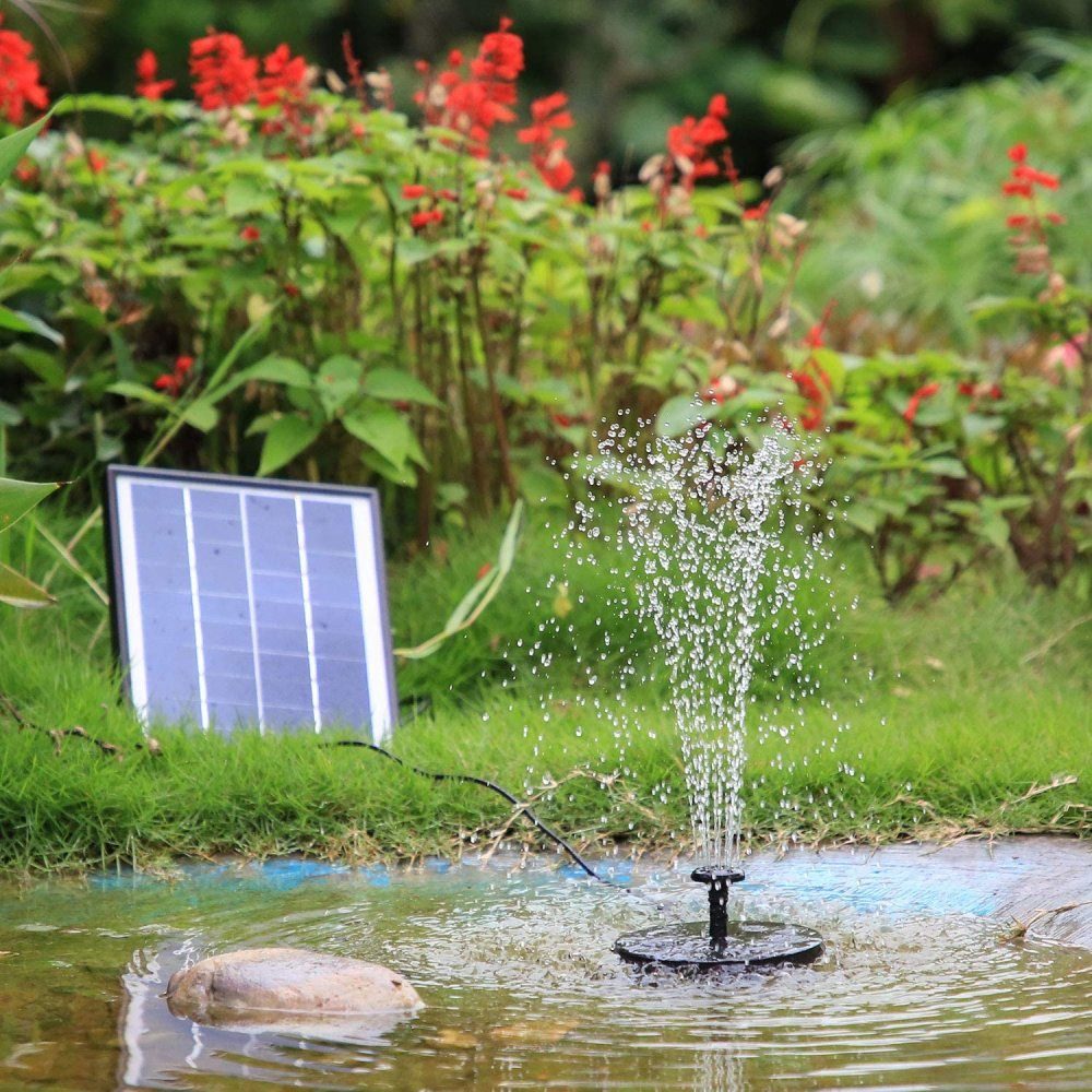 FeelGlad Gartendusche 6W Solarbrunnen, 6 Brunnentypen